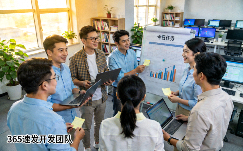 365速发开发团队日常站会沟通协作的工作场景